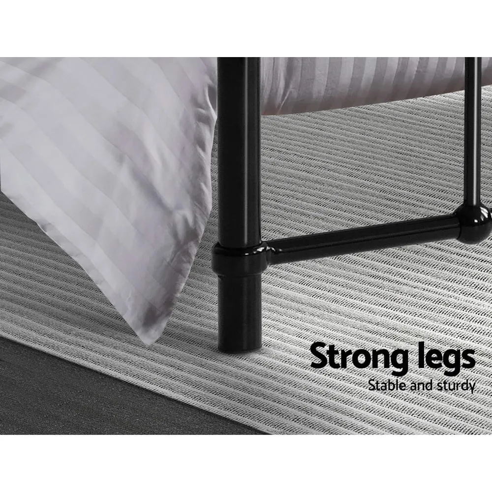 King Single Package | Leo Metal Bed Frame Black & Bonita Euro Top Mattress (Medium Firm)