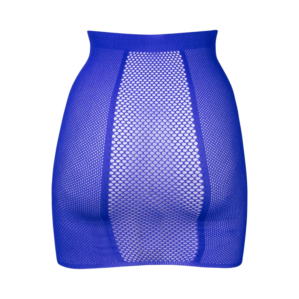 Le Desir Bliss High-Waist Fishnet Skirt Blue O/S