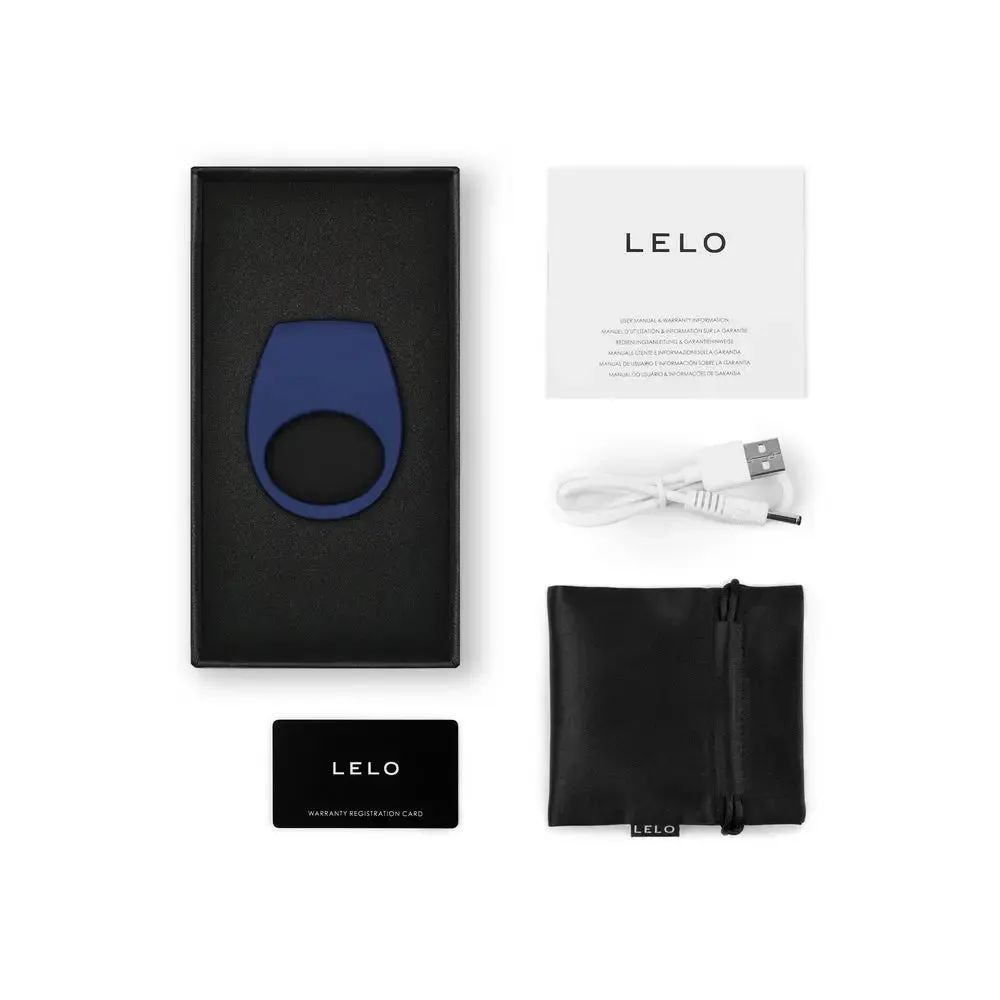 Lelo Tor 3 Silicone Blue Rechargeable Vibrating Cock Ring