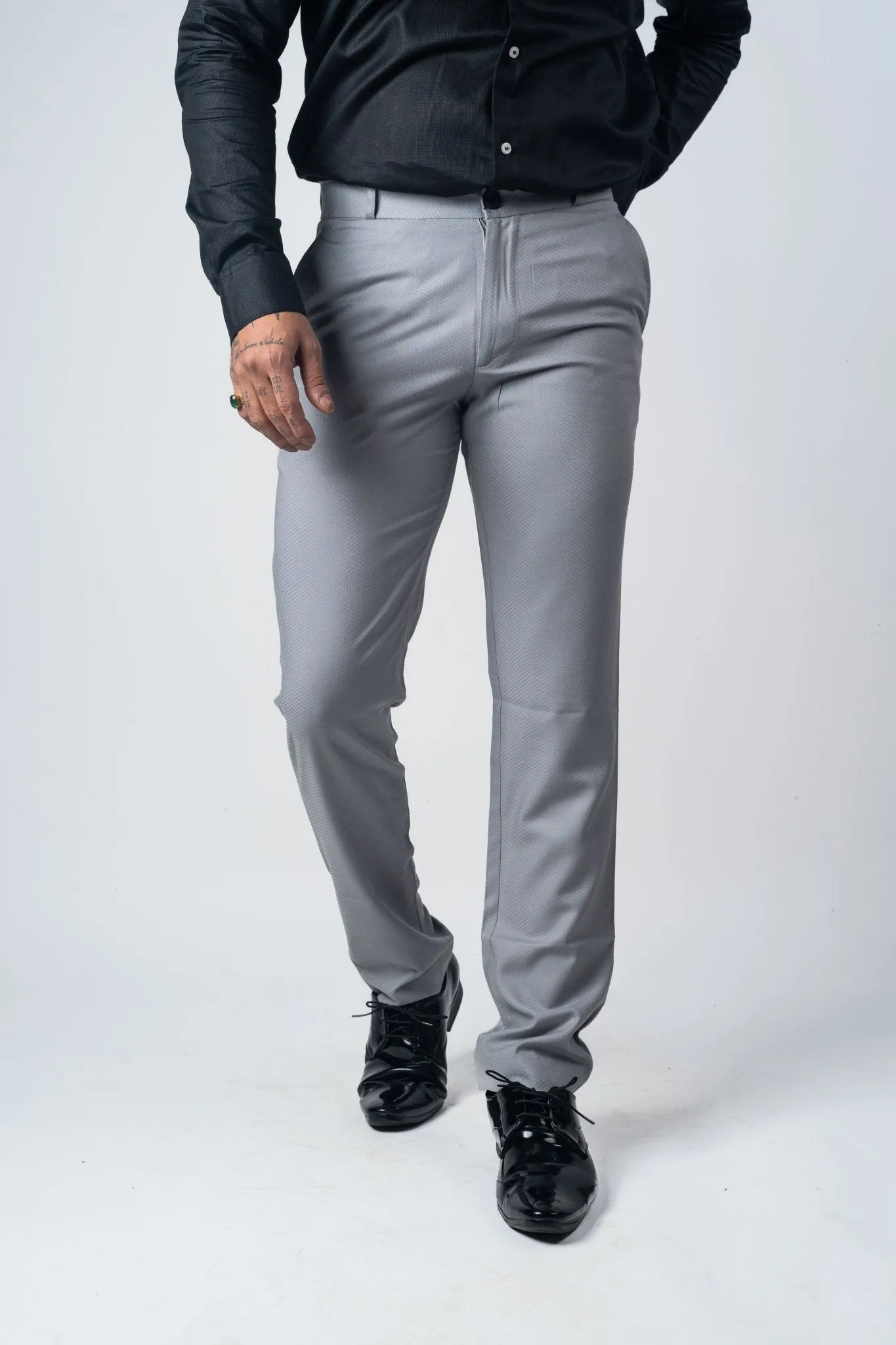 Light Grey Color Formal Cotton Pant for Men