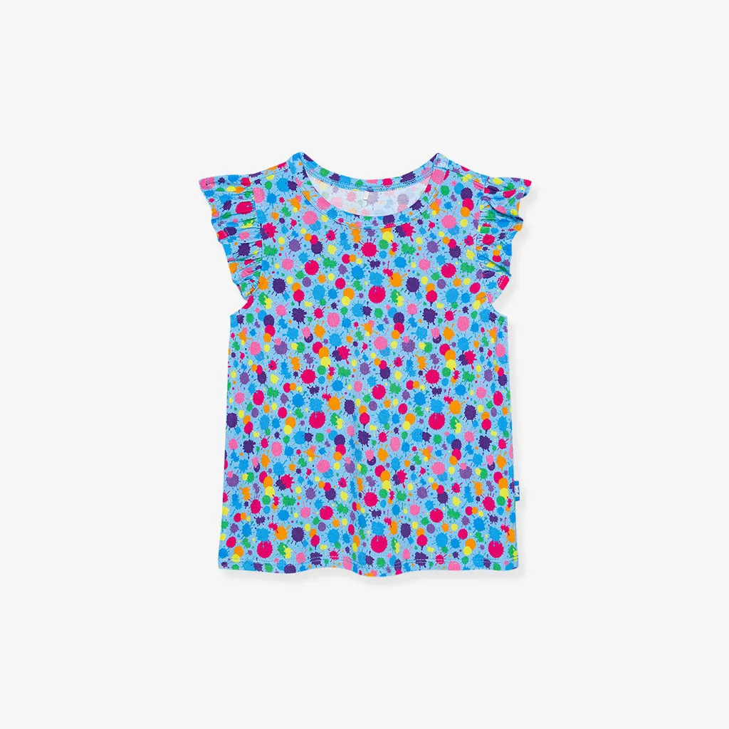 Lisa Frank® Rainbow Splatter Ruffled Tee