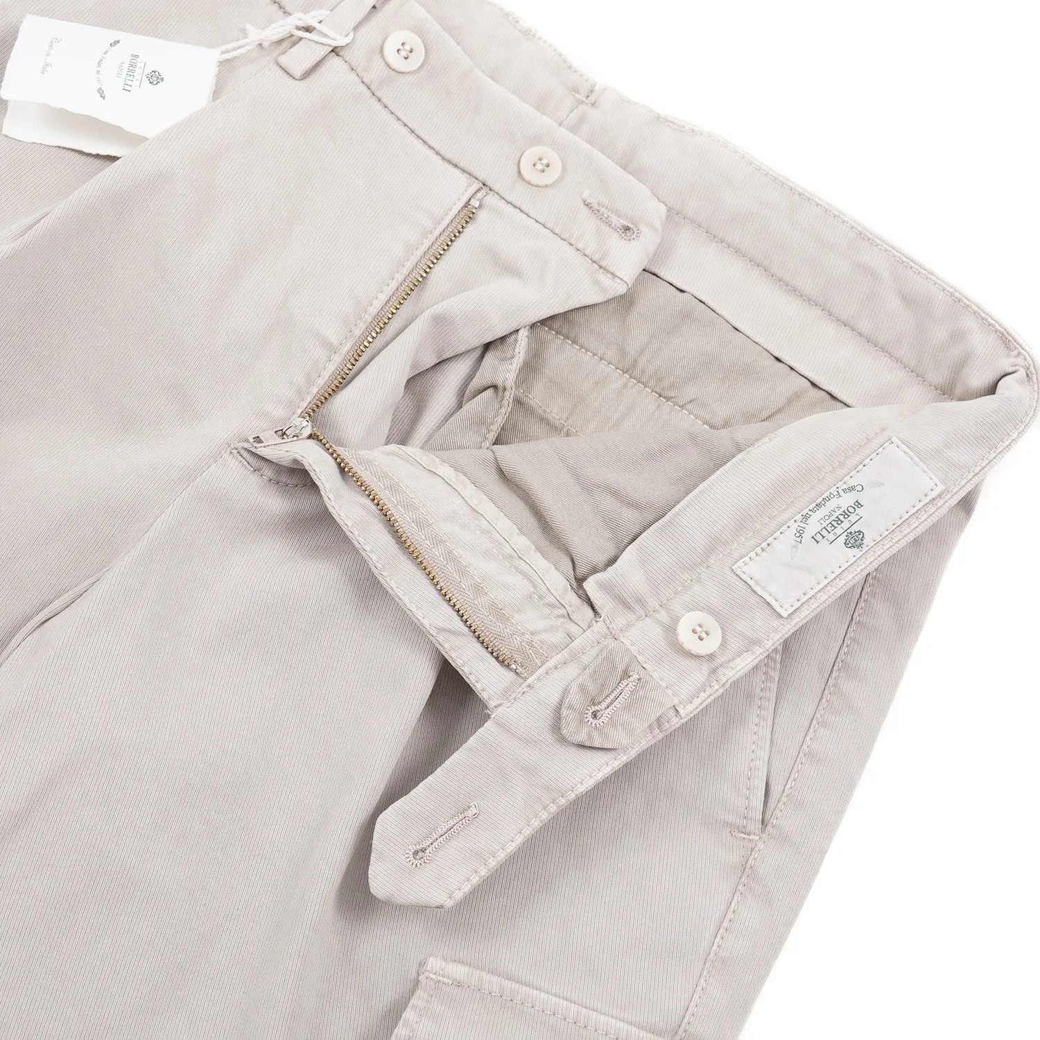 Luigi Borrelli Cotton Pants with Cargo Pockets