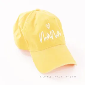 Mama ♥ (above) - Sunshine Yellow Baseball Cap