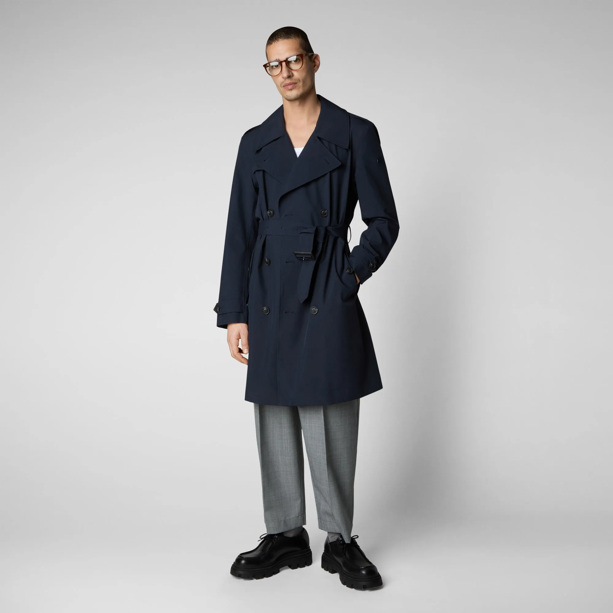 Man's raincoat Zarek in blue black