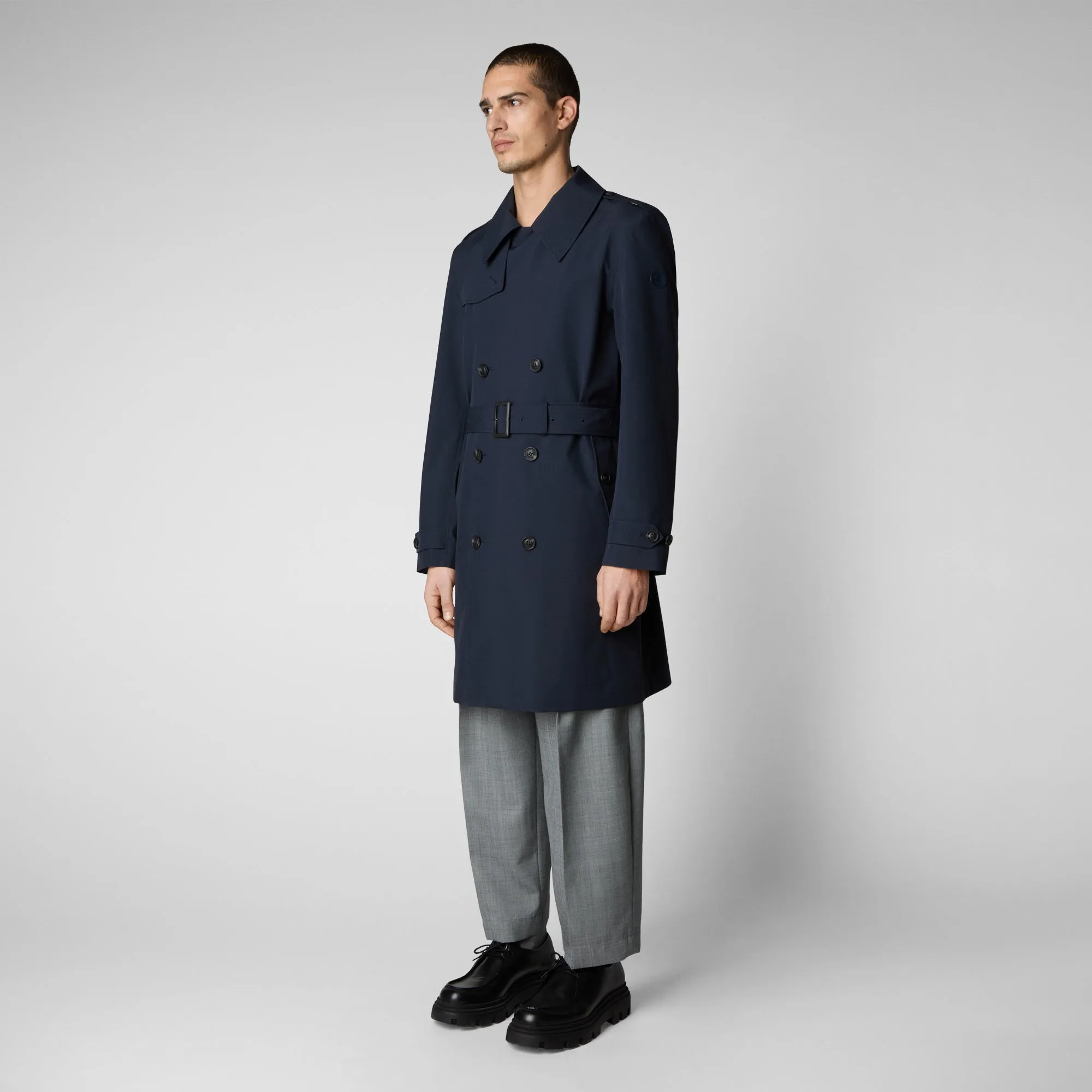 Man's raincoat Zarek in blue black