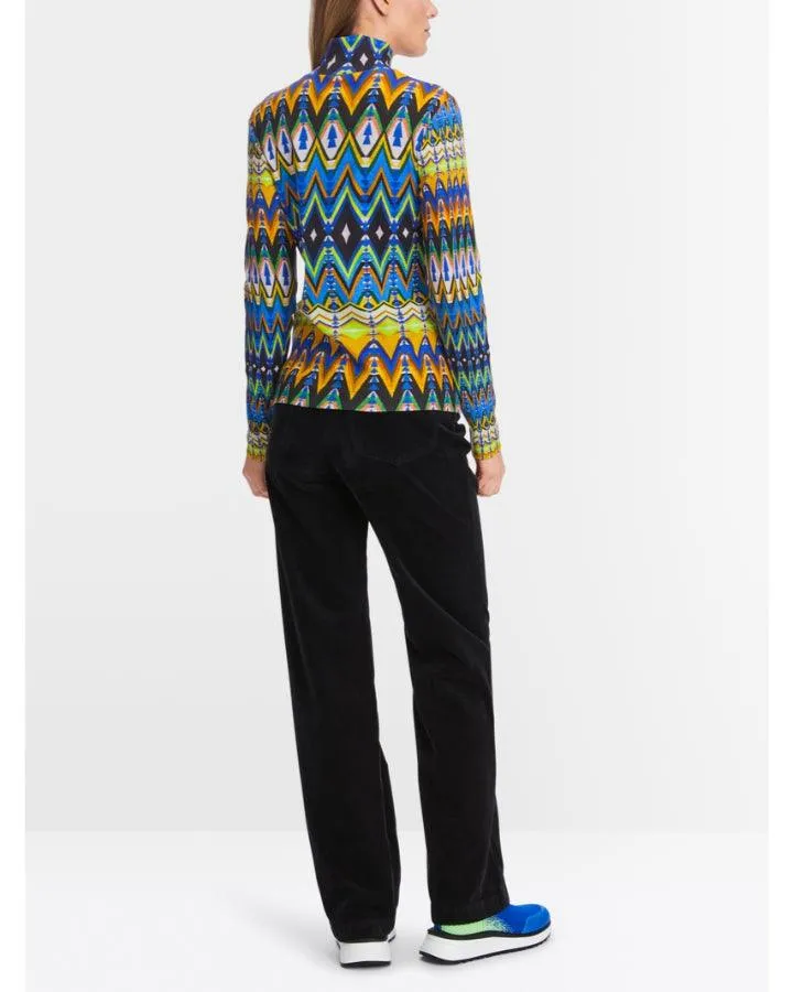 Marc Cain Harlequin Print Turtleneck Tee