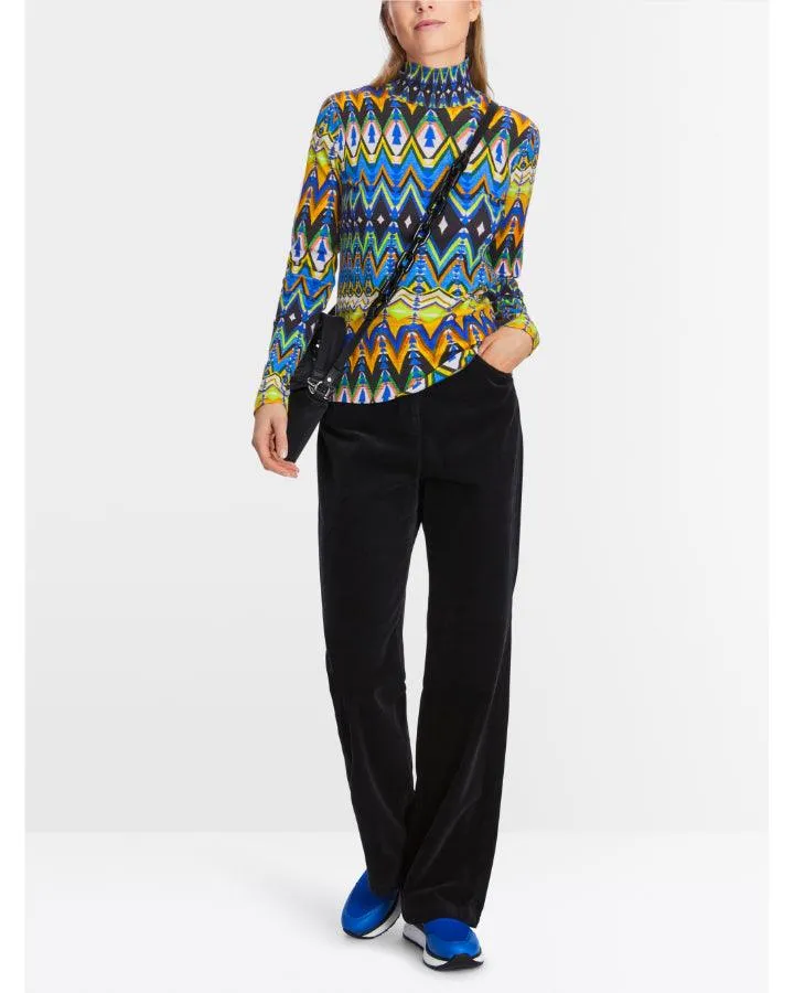 Marc Cain Harlequin Print Turtleneck Tee