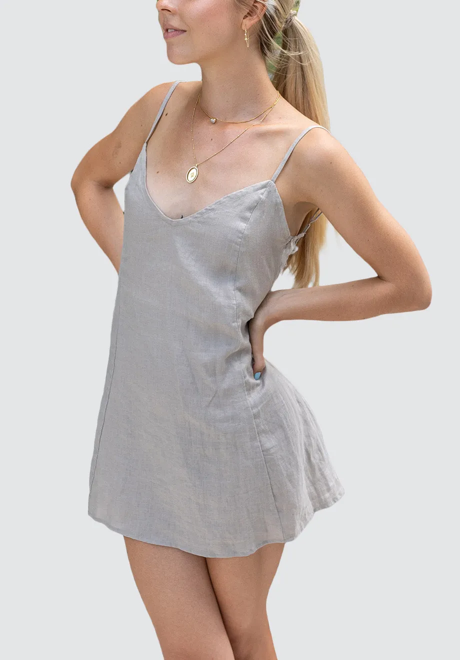 Melati Linen Dress | Stone