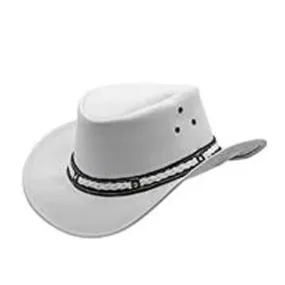 Men and Women White Genuine Leather Western Cowboy Hat