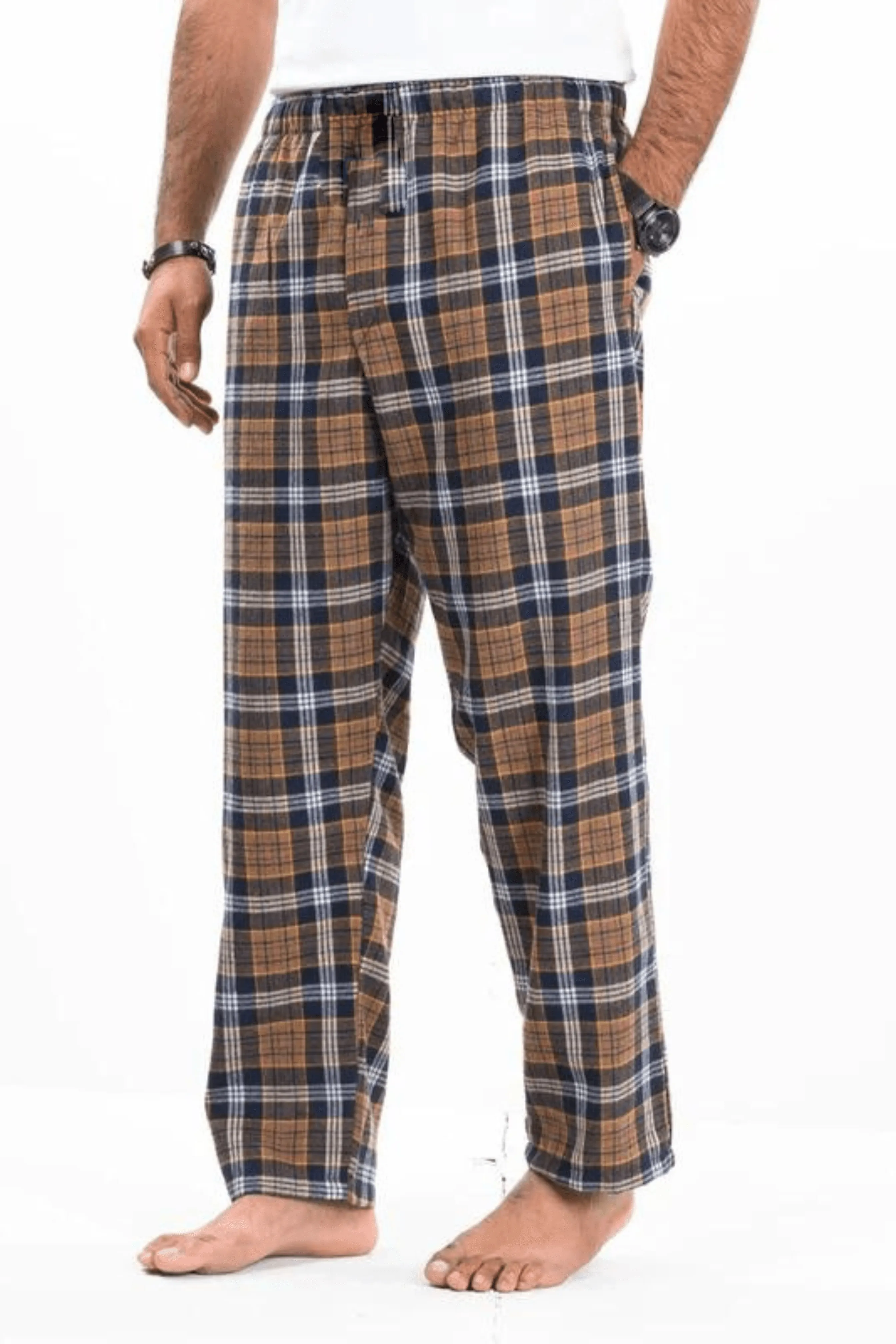 Men's Essential Poly-Cotton  Wide-Check Trouser