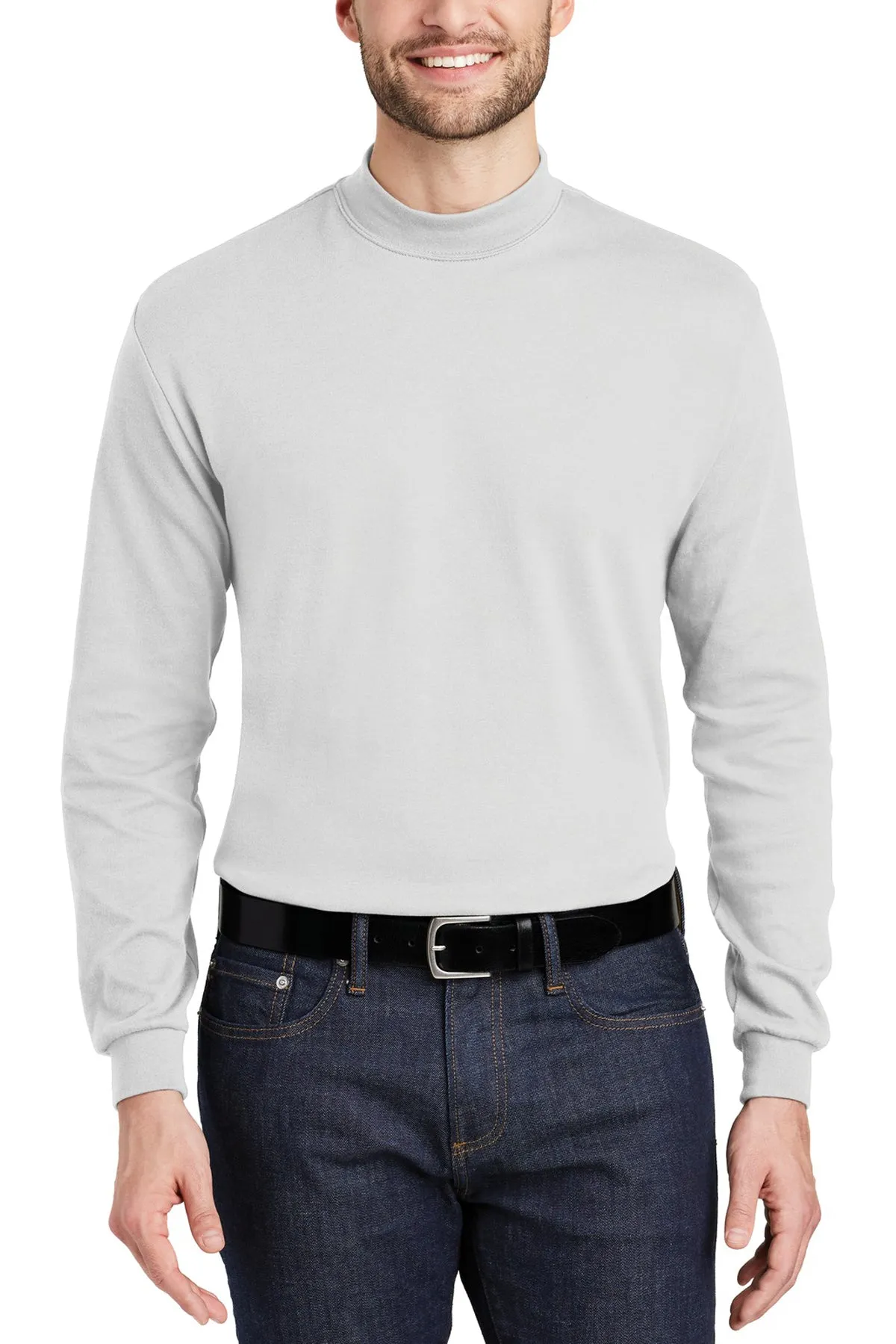 Men's Lightweight Long Sleeve Mock Turtleneck Pullover