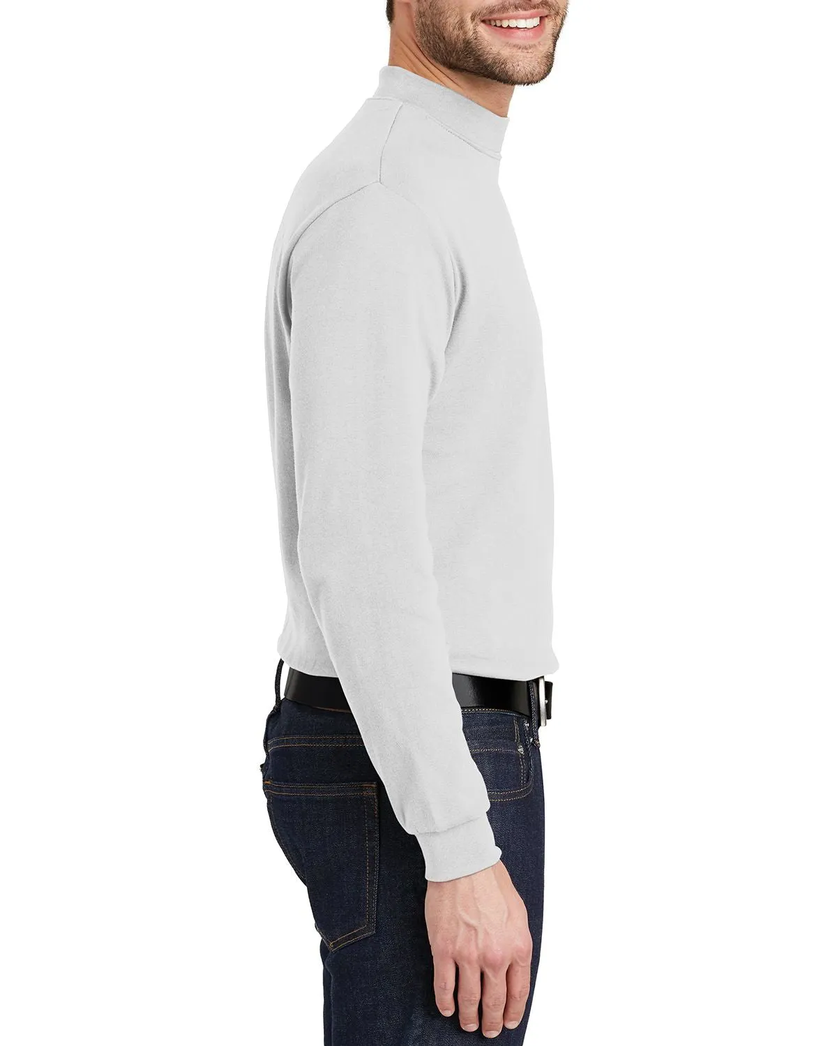 Men's Lightweight Long Sleeve Mock Turtleneck Pullover