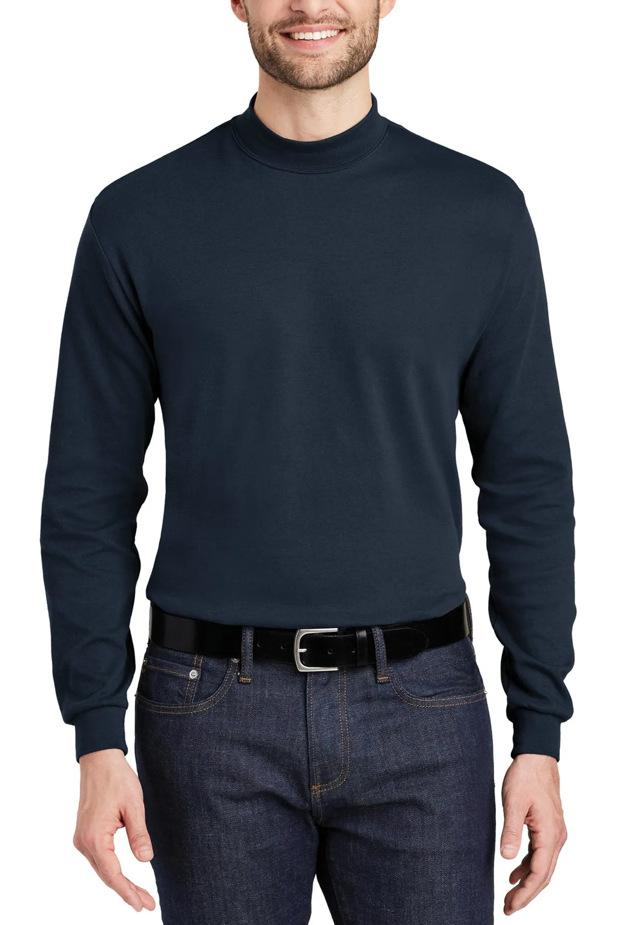 Men's Lightweight Long Sleeve Mock Turtleneck Pullover