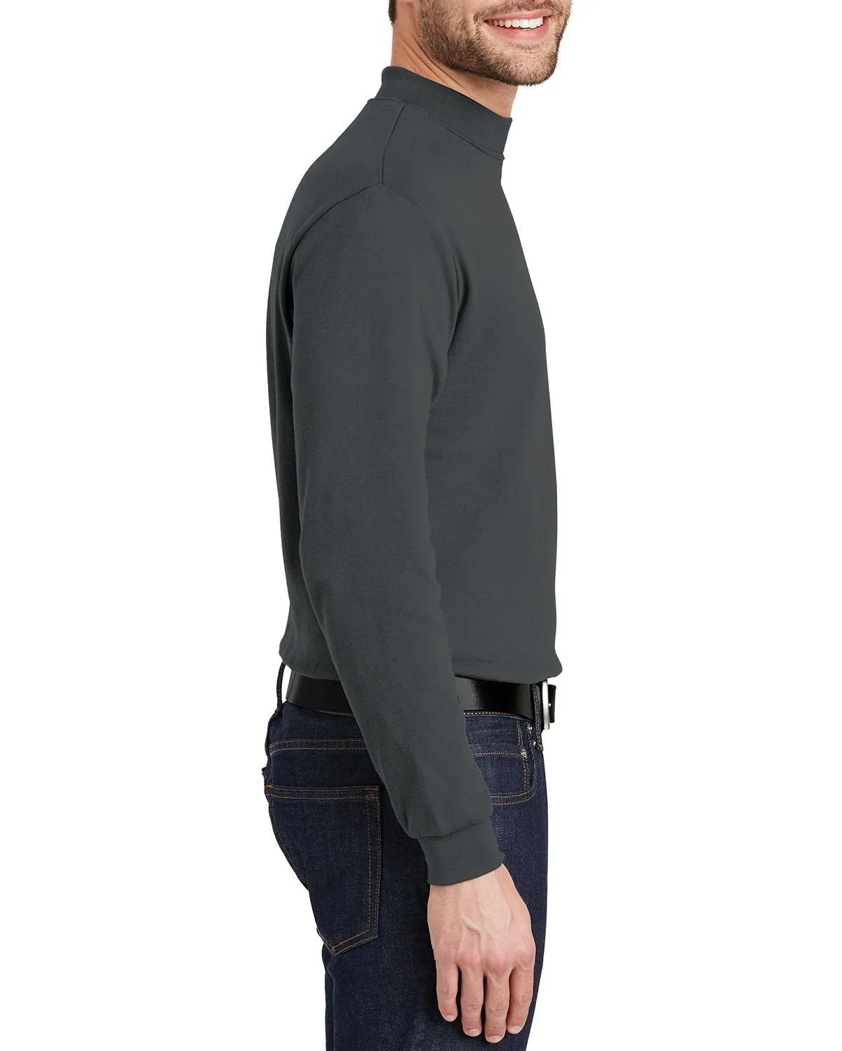 Men's Lightweight Long Sleeve Mock Turtleneck Pullover