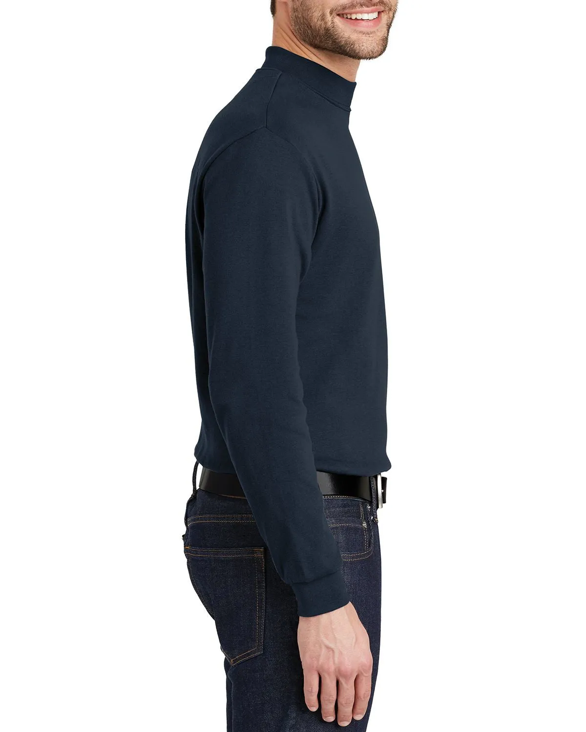 Men's Lightweight Long Sleeve Mock Turtleneck Pullover