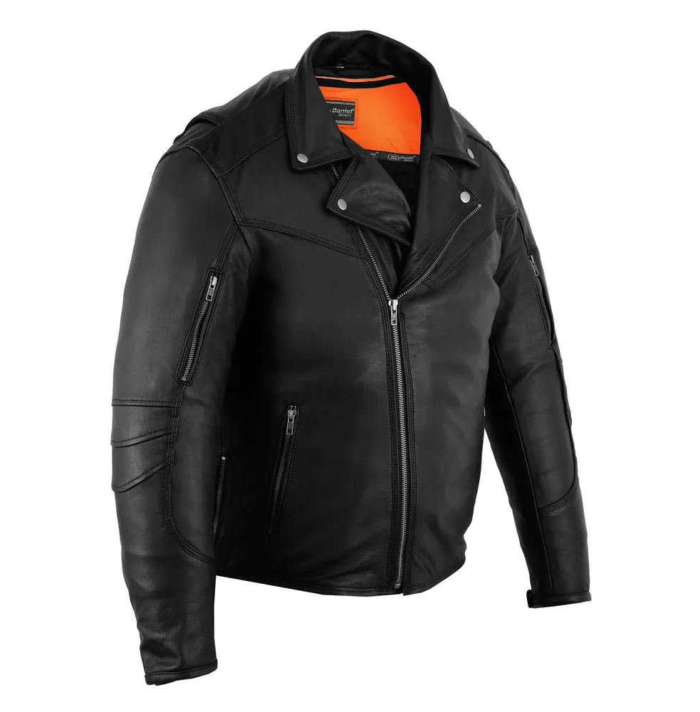 Men's Modern Longer Leather Biker Jacket