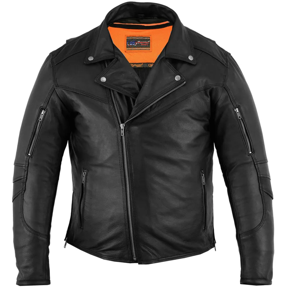 Men's Modern Longer Leather Biker Jacket