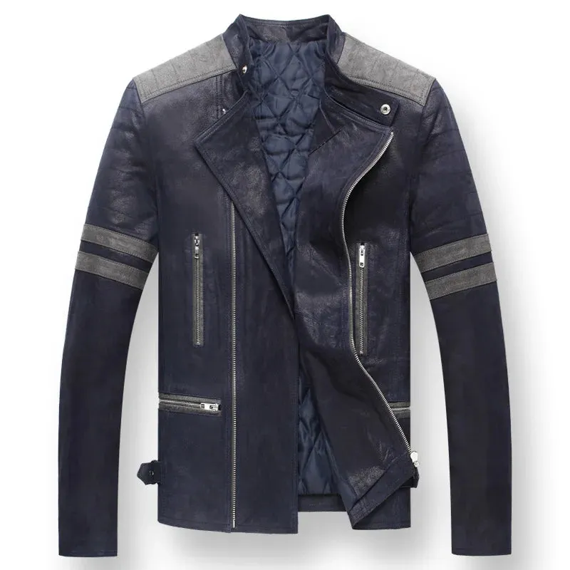 Men's Pigskin Leather Motorcycle Jacket