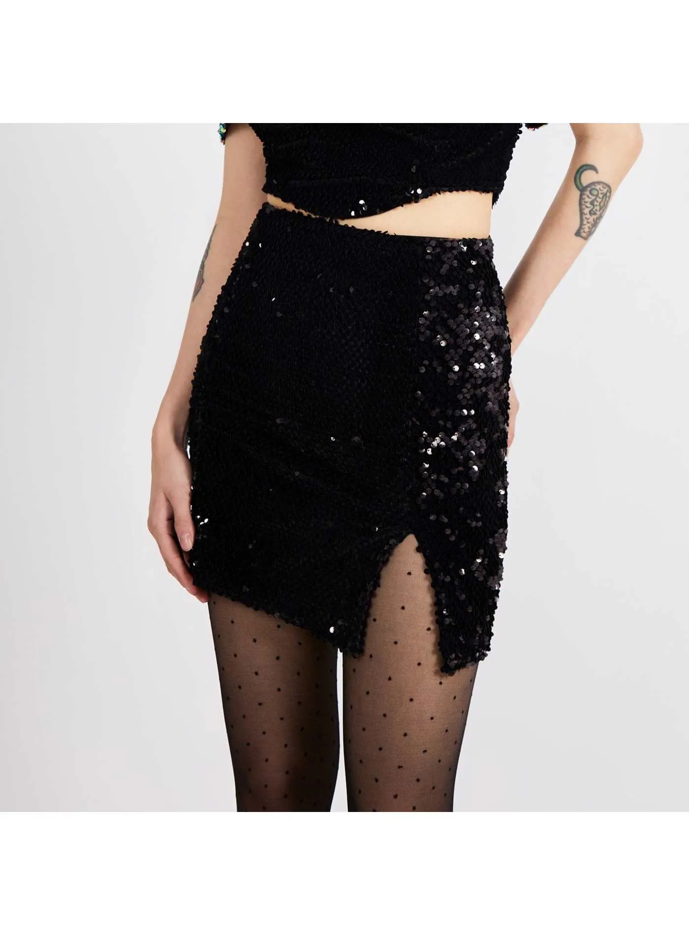 Mini Skirt in  Velvet Sequin