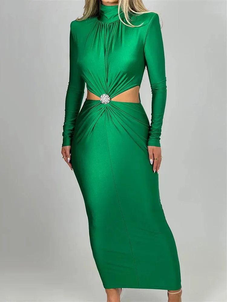 Mozision Sexy Hollow Out Maxi Dress: Chic Bodycon Elegance