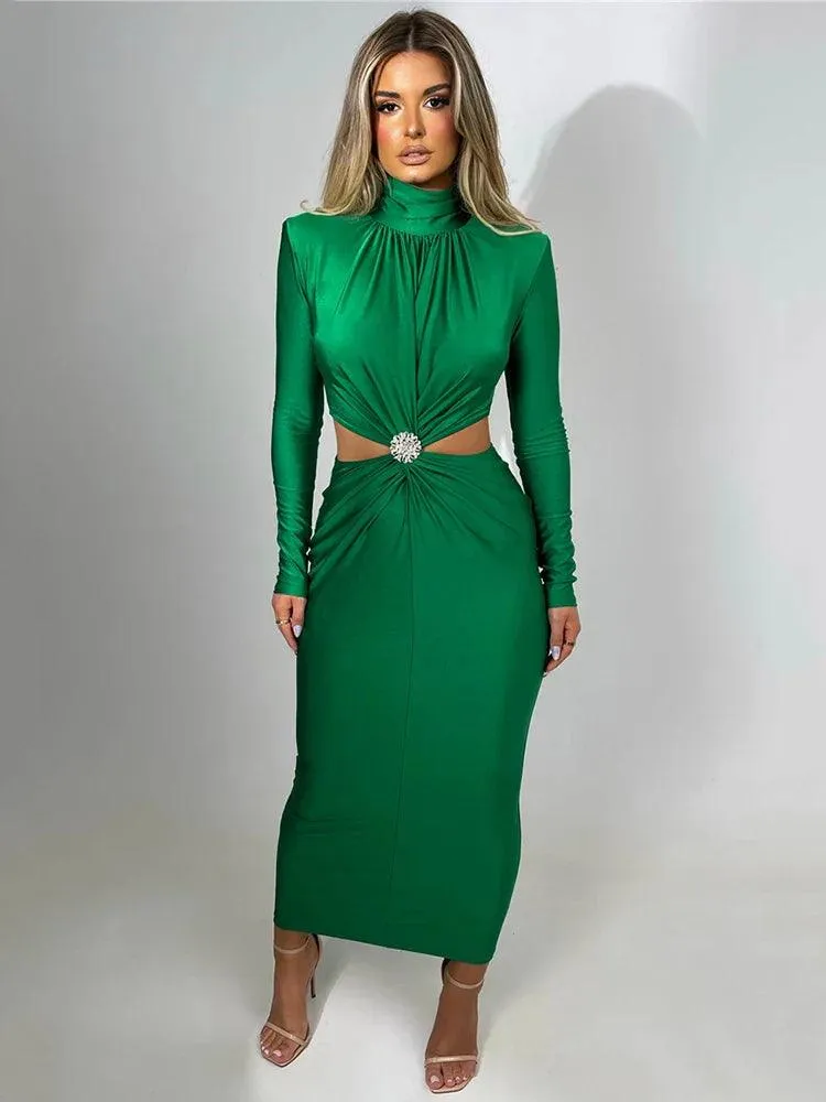 Mozision Sexy Hollow Out Maxi Dress: Chic Bodycon Elegance