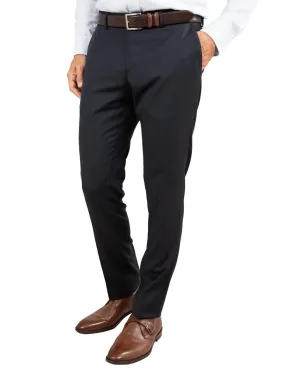 Navy Herringbone Suit Trousers