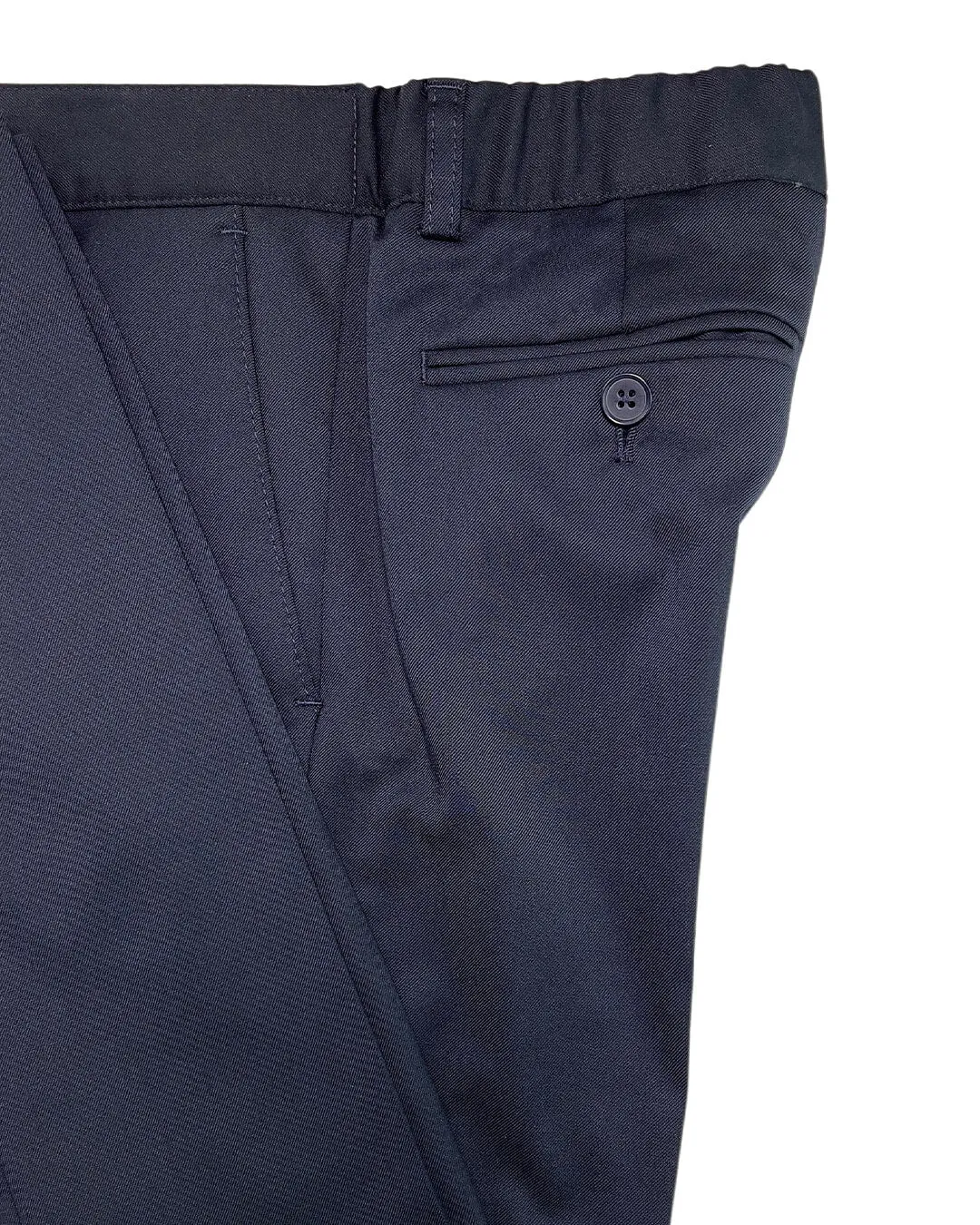 Navy Plain Cotton Trousers