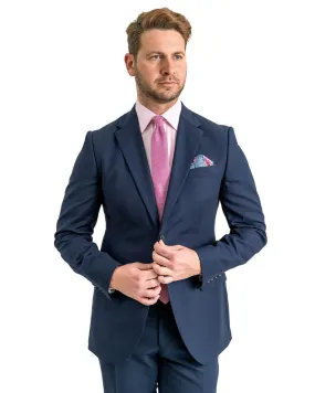 Navy Super 110s Natural Stretch Basketweave Suit