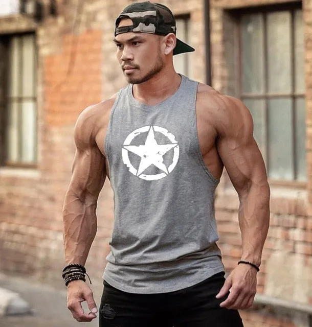 New Fashion Cotton Sleeveless Shirts Tank Top Men Fitness Shirt Mens Singlet Bodybuilding Workout Gym Vest Fitness Men