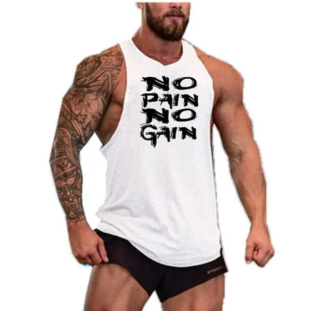 New Fashion Cotton Sleeveless Shirts Tank Top Men Fitness Shirt Mens Singlet Bodybuilding Workout Gym Vest Fitness Men