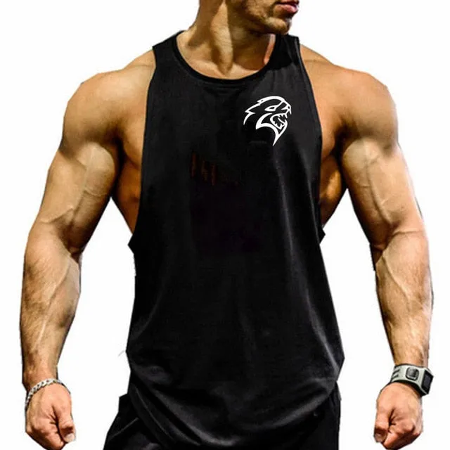 New Fashion Cotton Sleeveless Shirts Tank Top Men Fitness Shirt Mens Singlet Bodybuilding Workout Gym Vest Fitness Men