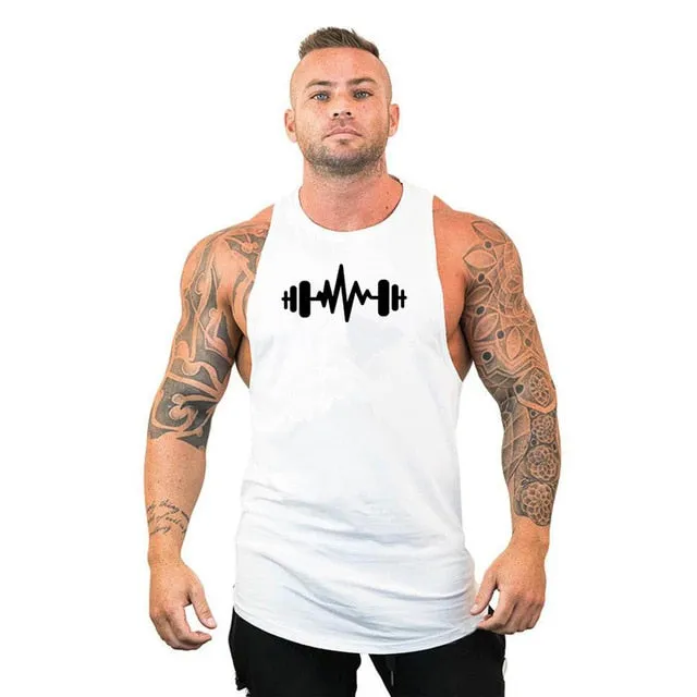 New Fashion Cotton Sleeveless Shirts Tank Top Men Fitness Shirt Mens Singlet Bodybuilding Workout Gym Vest Fitness Men