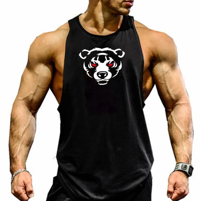 New Fashion Cotton Sleeveless Shirts Tank Top Men Fitness Shirt Mens Singlet Bodybuilding Workout Gym Vest Fitness Men