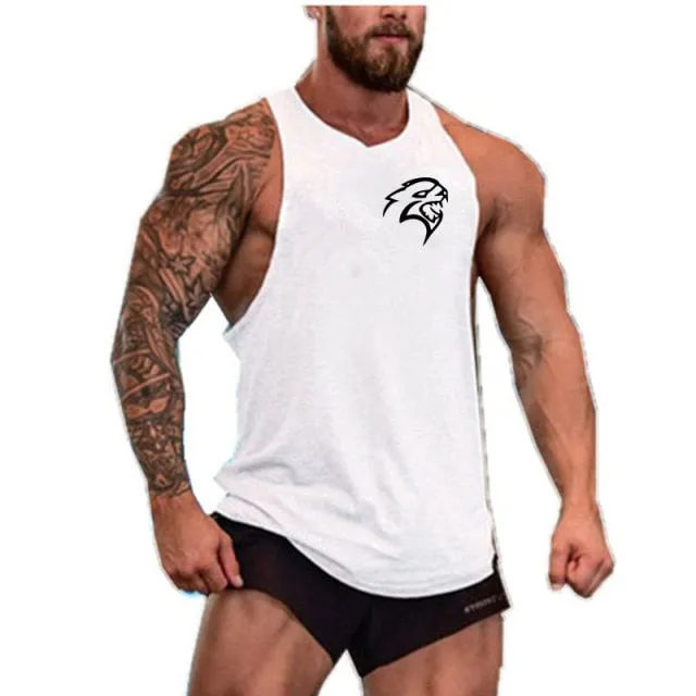 New Fashion Cotton Sleeveless Shirts Tank Top Men Fitness Shirt Mens Singlet Bodybuilding Workout Gym Vest Fitness Men