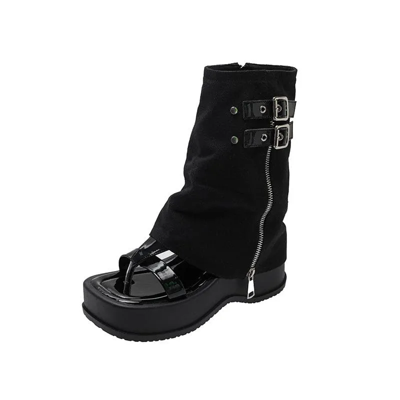 New Platform Motorcycle Fashion Tribal Pants Boots for Bold Style