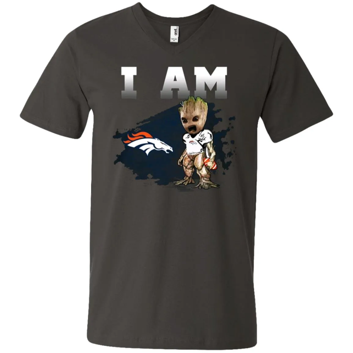 Nfl Denver Broncos I Am Groot T-shirt Men V-Neck T-Shirt