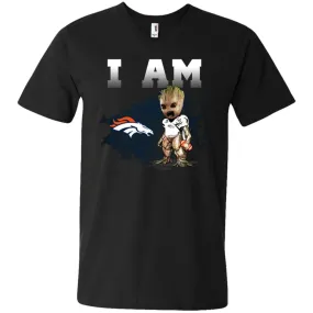 Nfl Denver Broncos I Am Groot T-shirt Men V-Neck T-Shirt