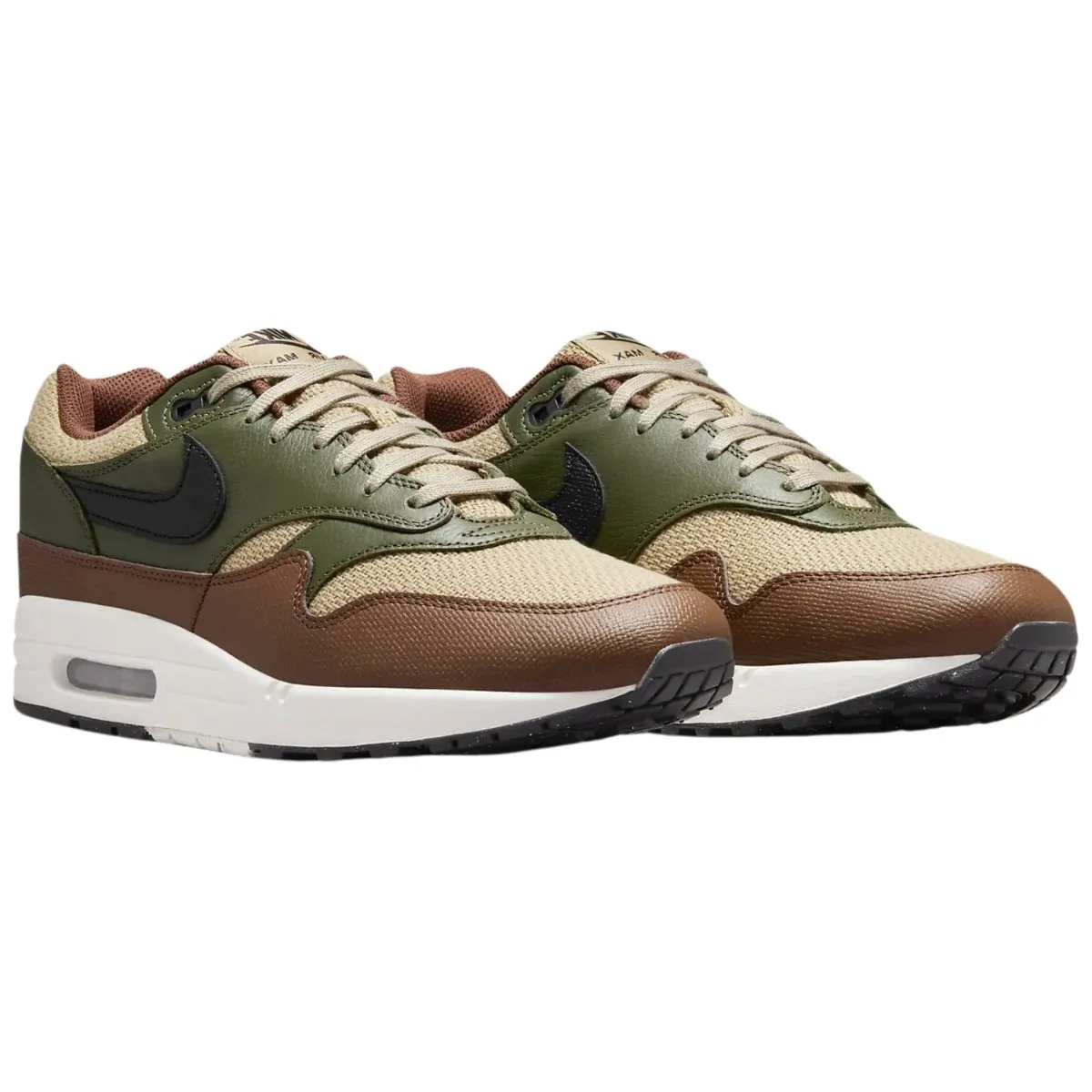 Nike Men's Air Max 1 Essential Premium Neutral Olive/Cargo Khaki/Cacao Wow/Black