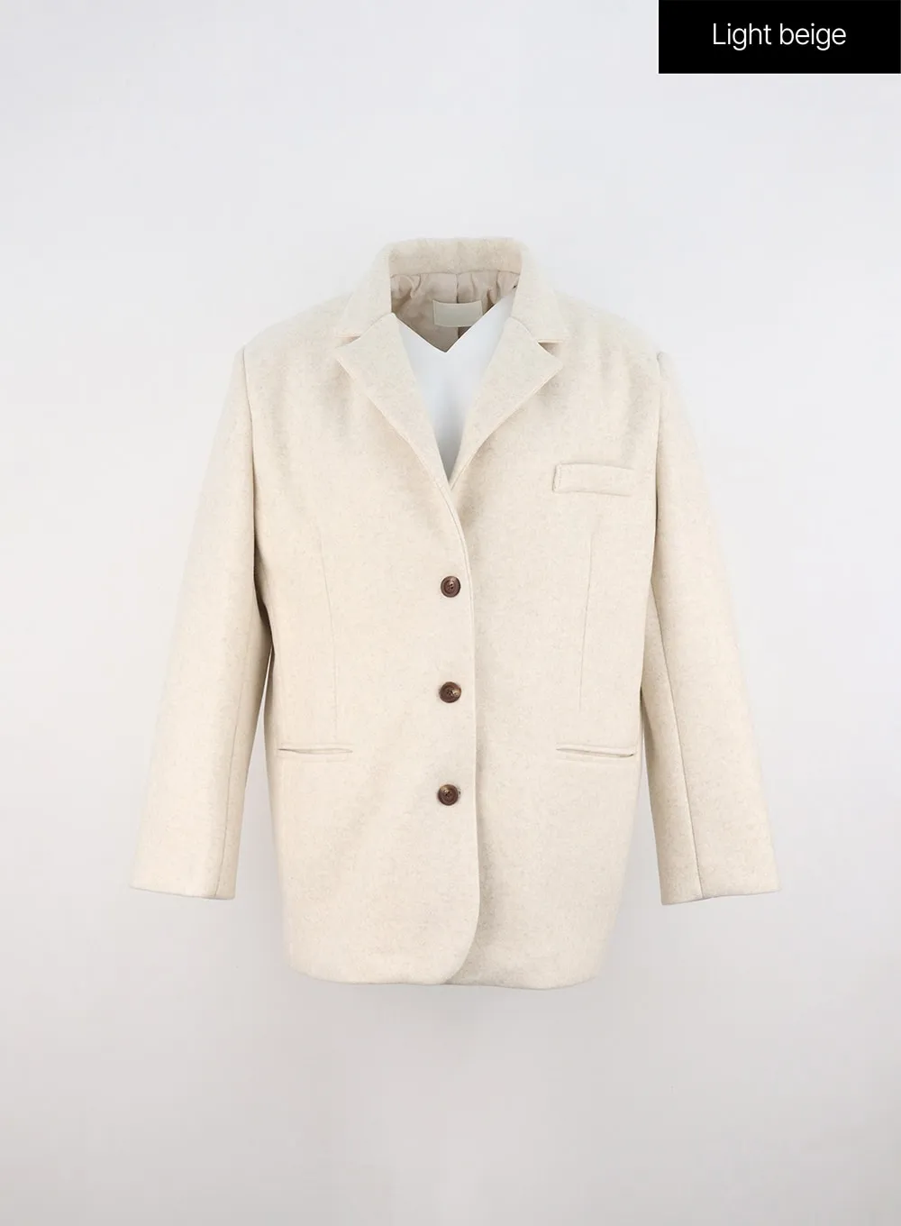 Notched Collar Wool Blazer OO325