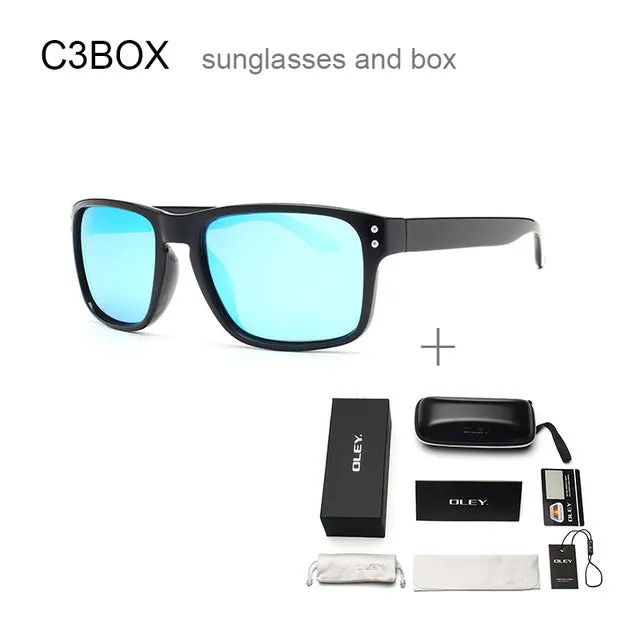 Oley Classic Polarized Sunglasses Men Glasses Driving Coating Black Frame Fishing Driving Y8133