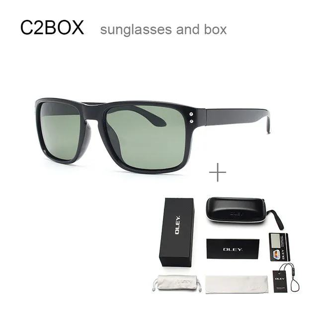 Oley Classic Polarized Sunglasses Men Glasses Driving Coating Black Frame Fishing Driving Y8133