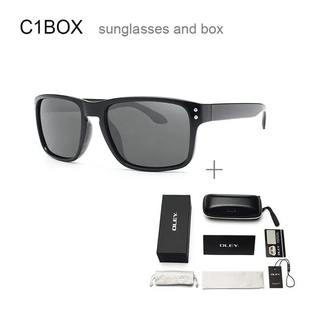 Oley Classic Polarized Sunglasses Men Glasses Driving Coating Black Frame Fishing Driving Y8133