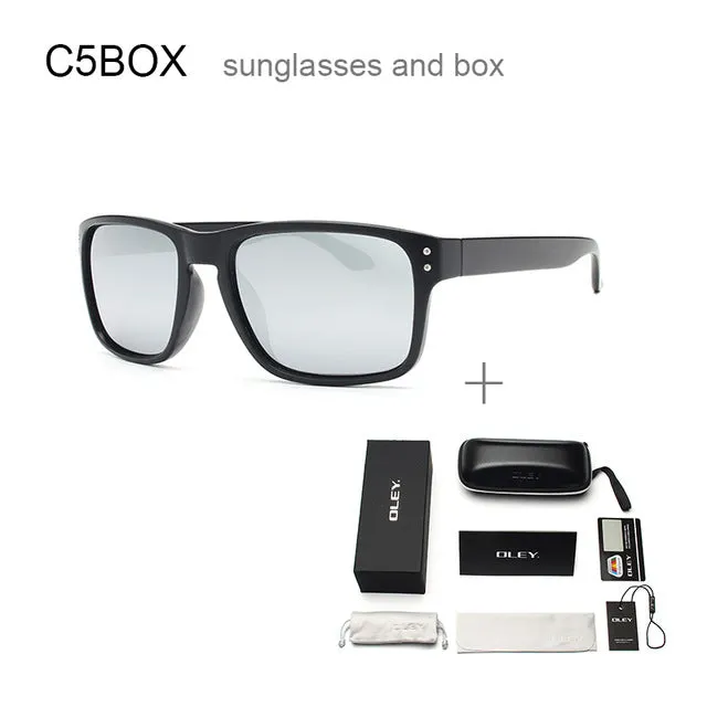 Oley Classic Polarized Sunglasses Men Glasses Driving Coating Black Frame Fishing Driving Y8133