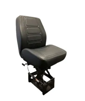 Onyx HD Mid Back Air Suspension Seat in Black Vinyl w/Fixed Back