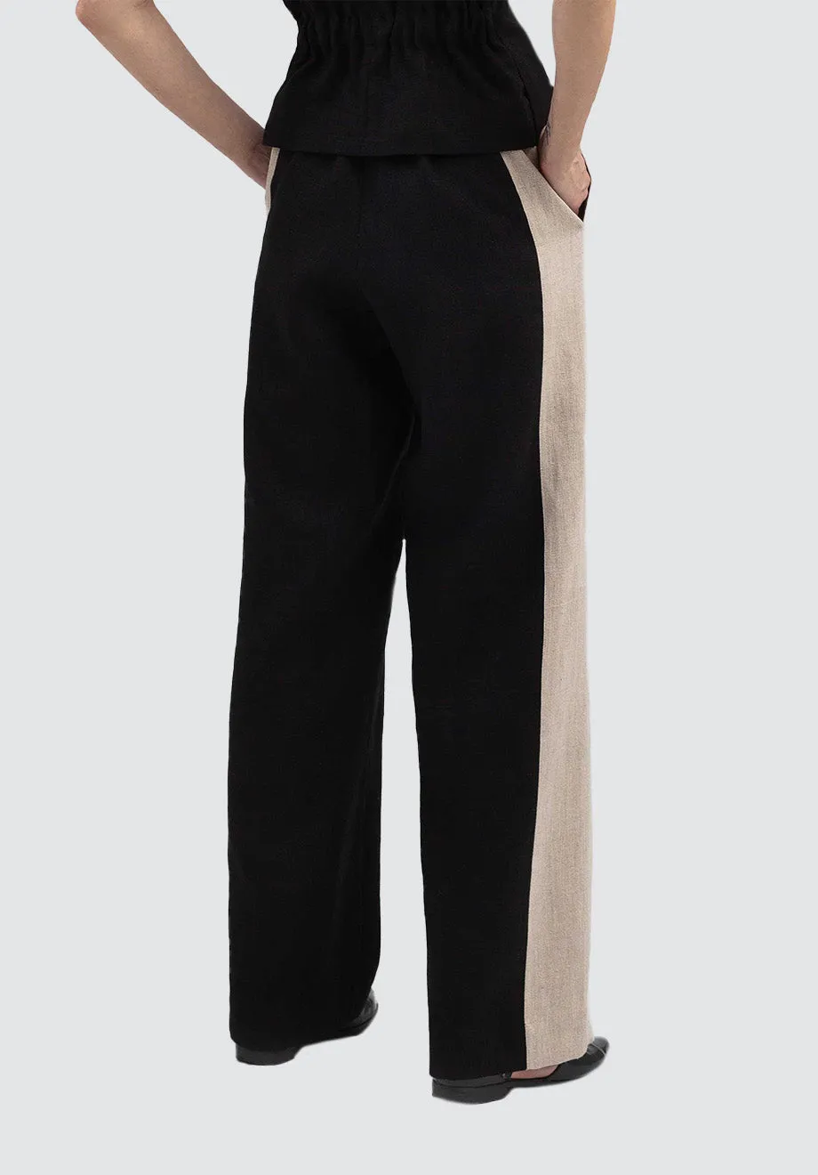 Pants Carol | Black & Natural Grey