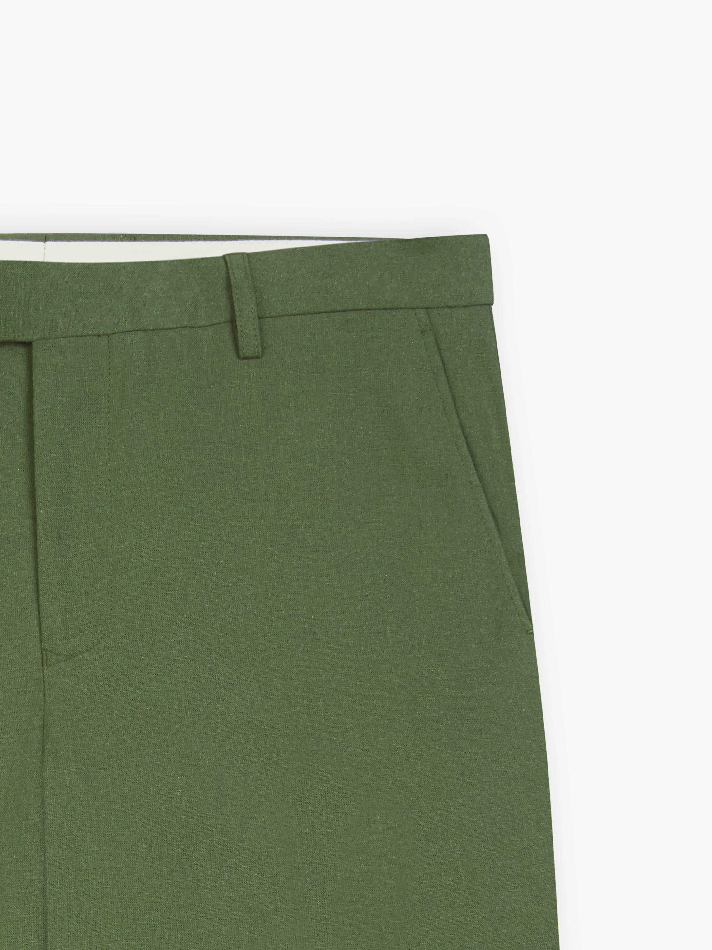 Piccadilly Linen Slim Dark Green Suit Trouser