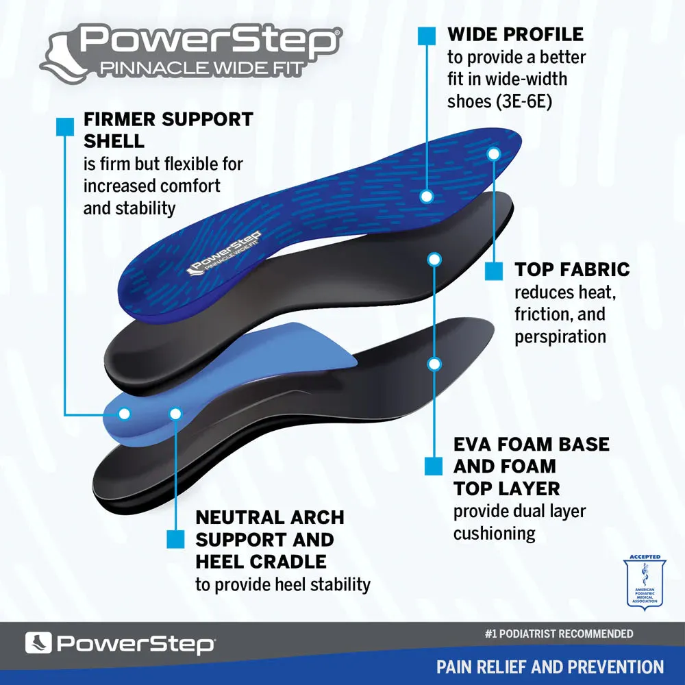 Pinnacle Wide Fit Insoles