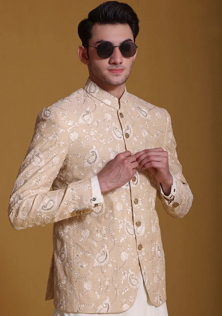 Premium Cotton Net Cream Jacket