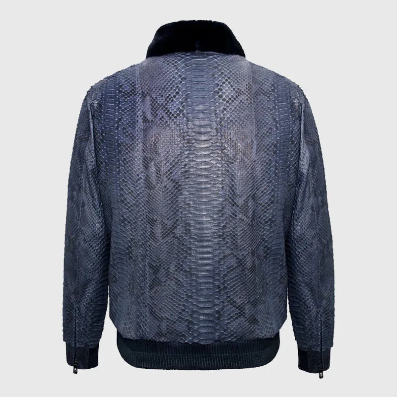 Purchase Best Premium Style Winter Shearling Python Leather Flight Jacket