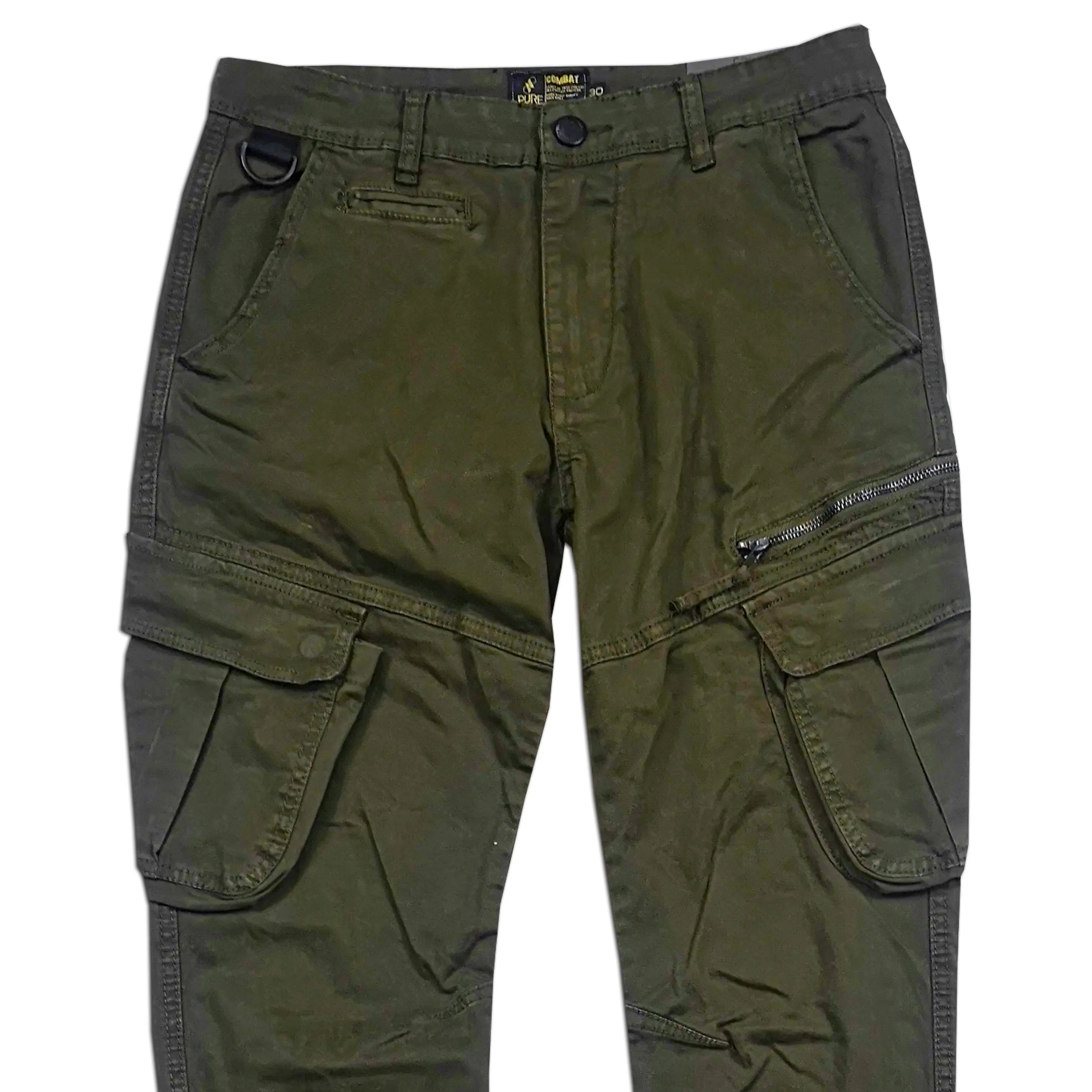 Pure Premium Giovani Olive Green Cargo Pants